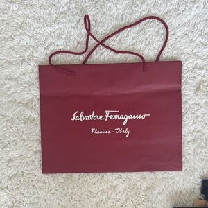 Salvatore Ferragamo Burgundy Tote Bag